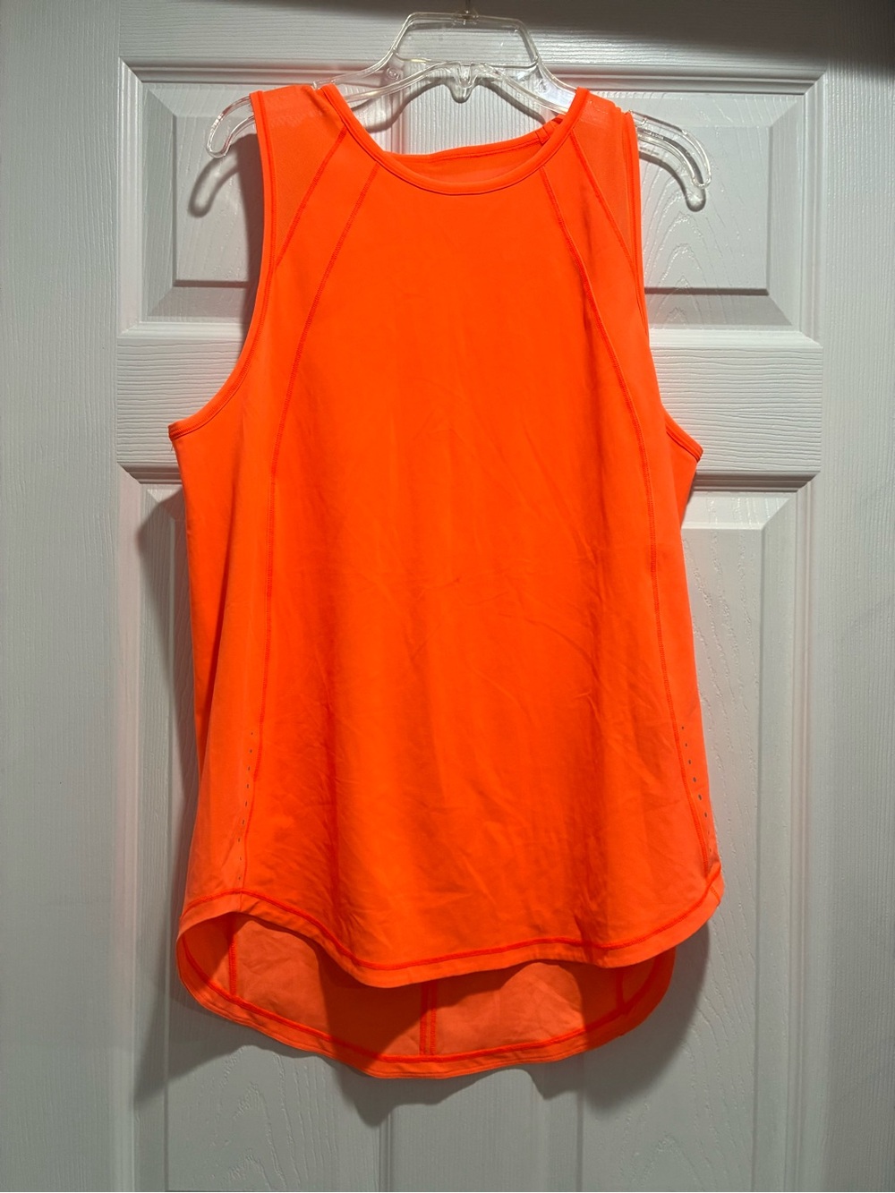 lululemon athletica Neon Orange Sculpt Tank Slit back Sz 8